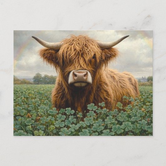 Höllenkuh in einem Kleeblatt Postkarte (Vorderseite)