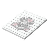 Höllenkuh in Hut mit floraler Dekoration Notizblock (Rotiert)