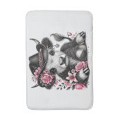 Höllenkuh mit Blumenhut Badematte (Vorderseite Vertikal)