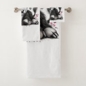 Höllenkuh mit Blumenhut Badhandtuch Set (Insitu)