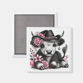 Höllenkuh mit Blumenhut Magnet (Vorderseite/Rückseite)