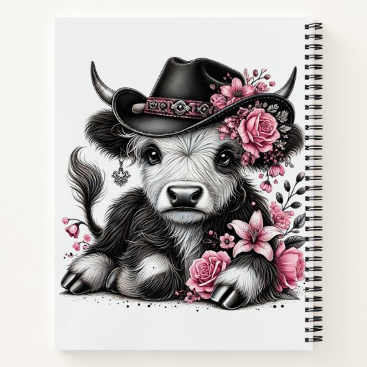 Höllenkuh mit Blumenhut Notizblock (Rückseite)