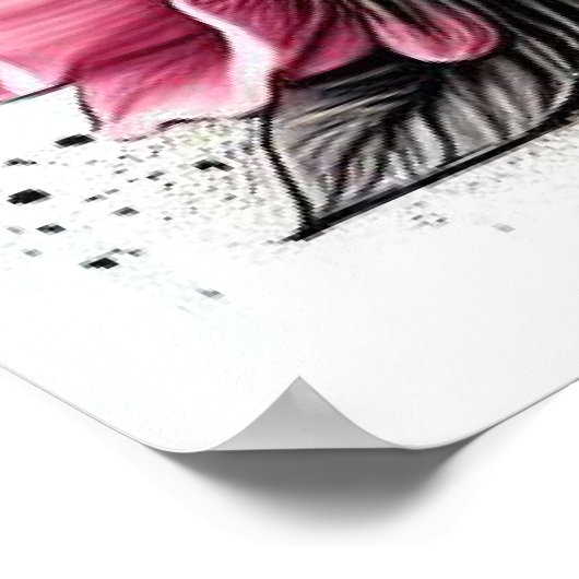 Höllenkuh mit Blumenhut Poster (Ecke)