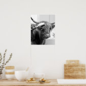 Höllenkuh mit Haarspülung Funny Friseur Poster (Küche)