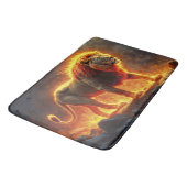 Höllenlandschaft der Feuerlöwen, die die Kunst des Badematte (Schrägansicht)