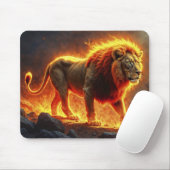 Höllenlandschaft der Feuerlöwen, die die Kunst des Mousepad (Mit Mouse)