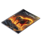 Höllenlandschaft der Feuerlöwen, die die Kunst des Notizblock (Linke Seite)