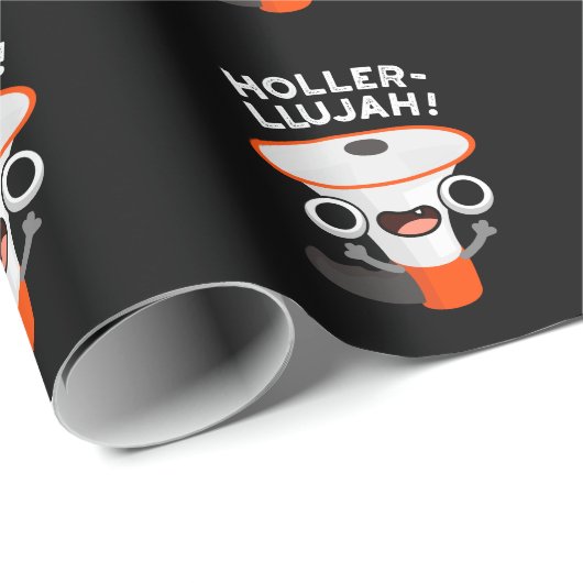 Holler-llujah Funny Loud Hailer Pun Dark BG Geschenkpapier (Rolleneckpunkt)