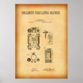 HOLLERITH TABULATING MACHINE PATENT 1889 POSTER (Vorne)