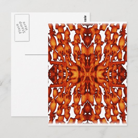 Höllfire Skulls Abstrakt Postkarte (Vorne/Hinten)