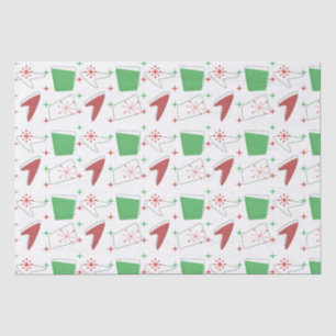 Holliday Retro Atommuster auf weiß Seidenpapier
