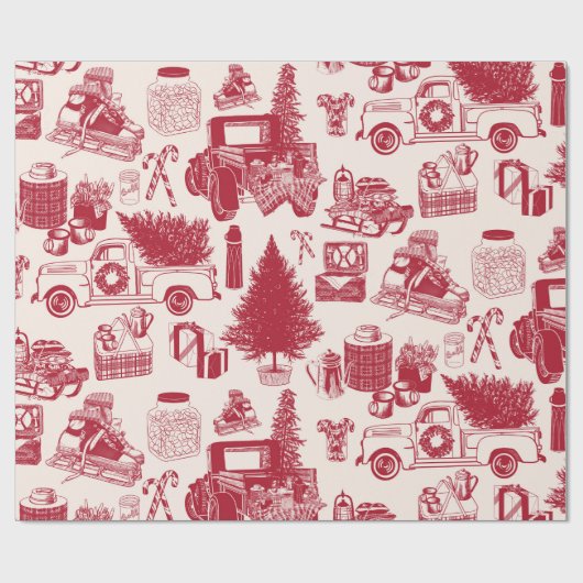 Holliday Schneiden Toile Weihnachtspapier Geschenkpapier (Flach)