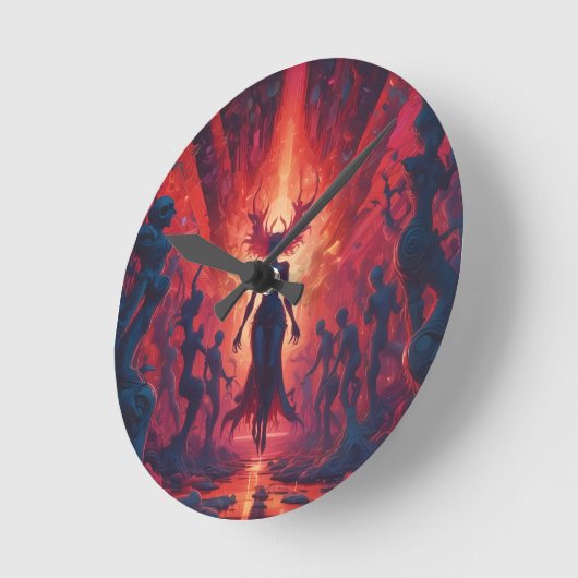 Hölliger Rave am Feuersee - Ken Gage Runde Wanduhr (Winkel)