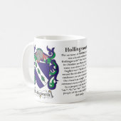 Hollingsworth Familien-Wappen Tasse (Vorderseite Links)