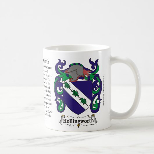 Hollingsworth Familien-Wappen Tasse (Rechts)