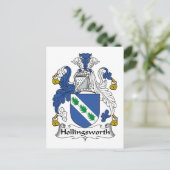 Hollingsworth Familienwappen Postkarte (Stehend Vorderseite)