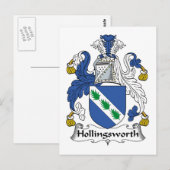 Hollingsworth Familienwappen Postkarte (Vorne/Hinten)