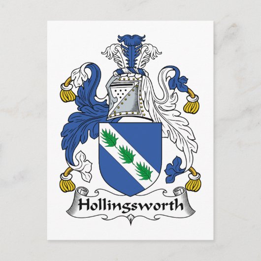 Hollingsworth Familienwappen Postkarte (Vorderseite)