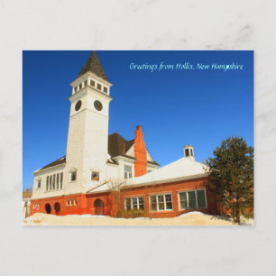 Hollis New Hampshire Town Hall Postkarte