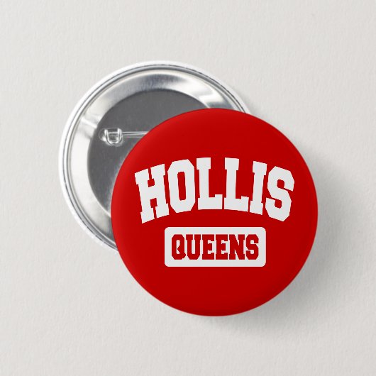 Hollis, Queens, NYC Button (Vorne & Hinten)