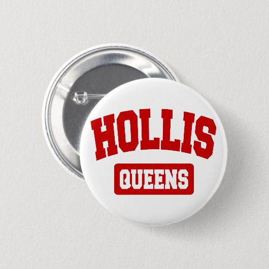 Hollis, Queens, NYC Button (Vorne & Hinten)