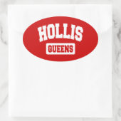 Hollis, Queens, NYC Ovaler Aufkleber (Tasche)