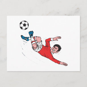 Höllischer Fußballtritt Postkarte
