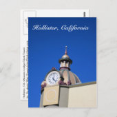 Hollister, CA-Uhrturm Postkarte (Vorne/Hinten)