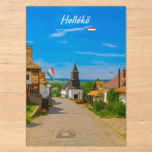 Hollókő, Ungarn - Historische Dorfstraße Acryleinladungen
