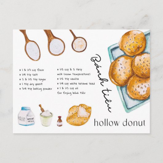 Hollow Donut - Vietnamesisch Food Postcard Postkarte (Vorderseite)