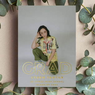 HOLLOW HIGH SCHOOL GRAD Gold Foil Ankündigung