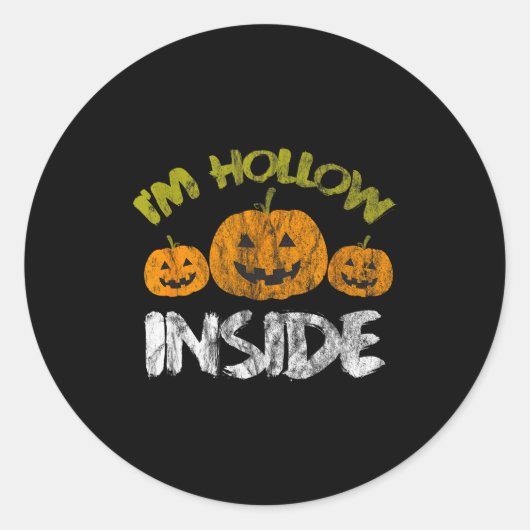 Hollow Inside Funny Retro Halloween Runder Aufkleber (Vorderseite)