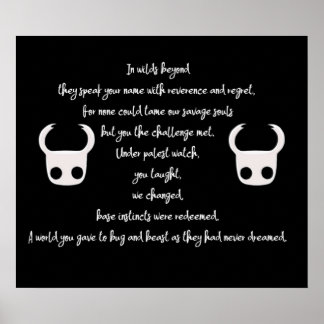 Hollow Knight Gedicht Poster