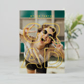 HOLLOW LINE SCHOOL GRAD Gold Foil Ankündigung (Stehend vorne)