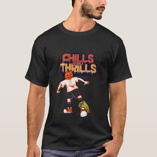HOLLOWEEN PUMPKIN CHILLS UND THRILLS TSHIRT DESIGN (Vorderseite)