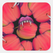 Holloween Vampire Queen Bobbing für Äpfel Quadratischer Aufkleber (Vorderseite)