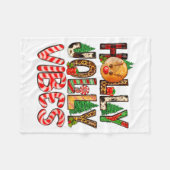 Holly A Jolly Vibes Reindeer Christmas Trees Light Fleecedecke (Vorderseite (Horizontal))