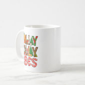 Holly A Jolly Vibes Reindeer Christmas Trees Light Kaffeetasse (Vorderseite Links)