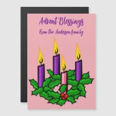 Holly Advent Wreath Magneteinladung (Vorne/Hinten)