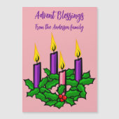 Holly Advent Wreath Magneteinladung (Vorderseite)