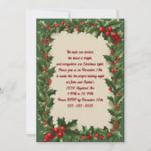 Holly am Grünen Weihnachtsfest im Party Einladung (Vorderseite)