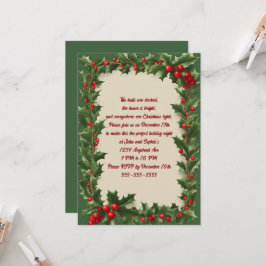Holly am Grünen Weihnachtsfest im Party Einladung