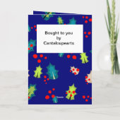 Holly and Berries Editable Karte (Rückseite)