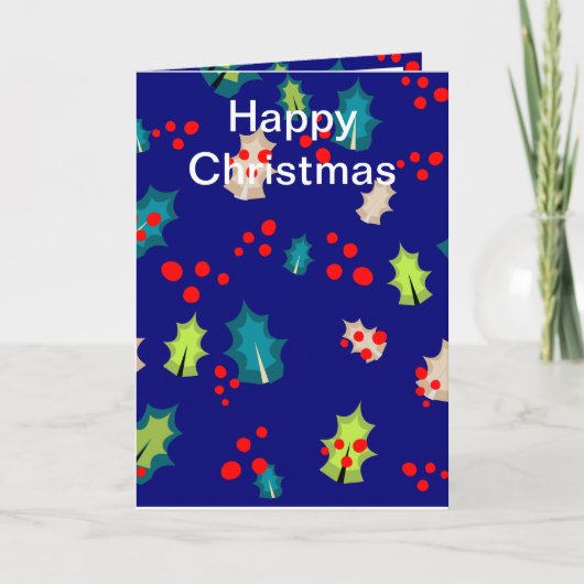 Holly and Berries Editable Karte (Vorderseite)