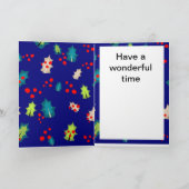 Holly and Berries Editable Karte (Innenseite)