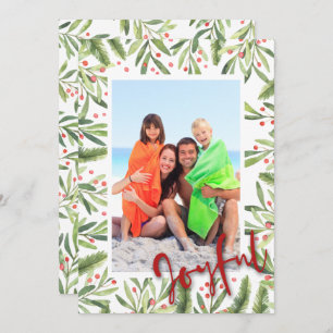 Holly and Berries Frohe Weihnachtsfeier Foto Feiertagskarte