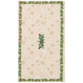 Holly and Berries on Gold Snowflake Tischdecke (Vorderseite)
