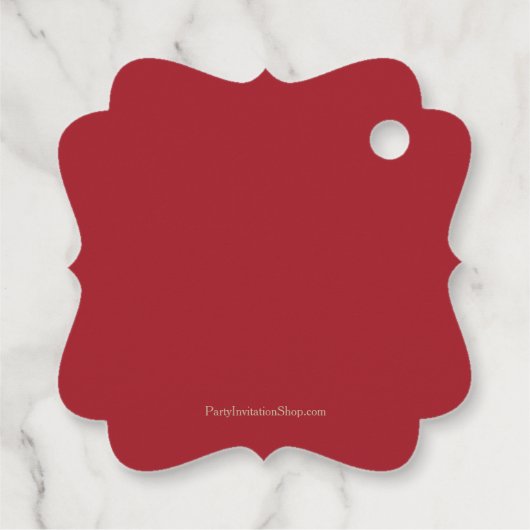 Holly and Berries on Red Merry Christmas Bracket Geschenkanhänger (Rückseite)