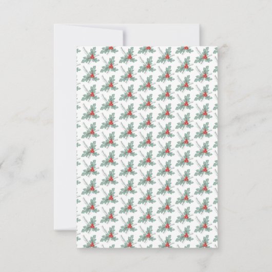 Holly and Berries Pine Bough UAWG RSVP Karte (Rückseite)