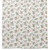 Holly and Berries Watercolor Duschvorhang (Vorderseite)